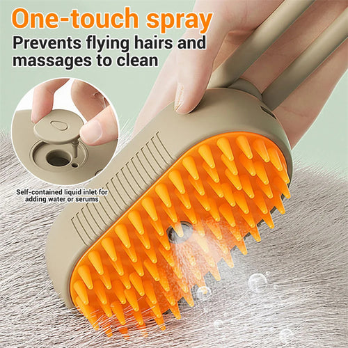 3-in-1 Pet Steamy Grooming Brush