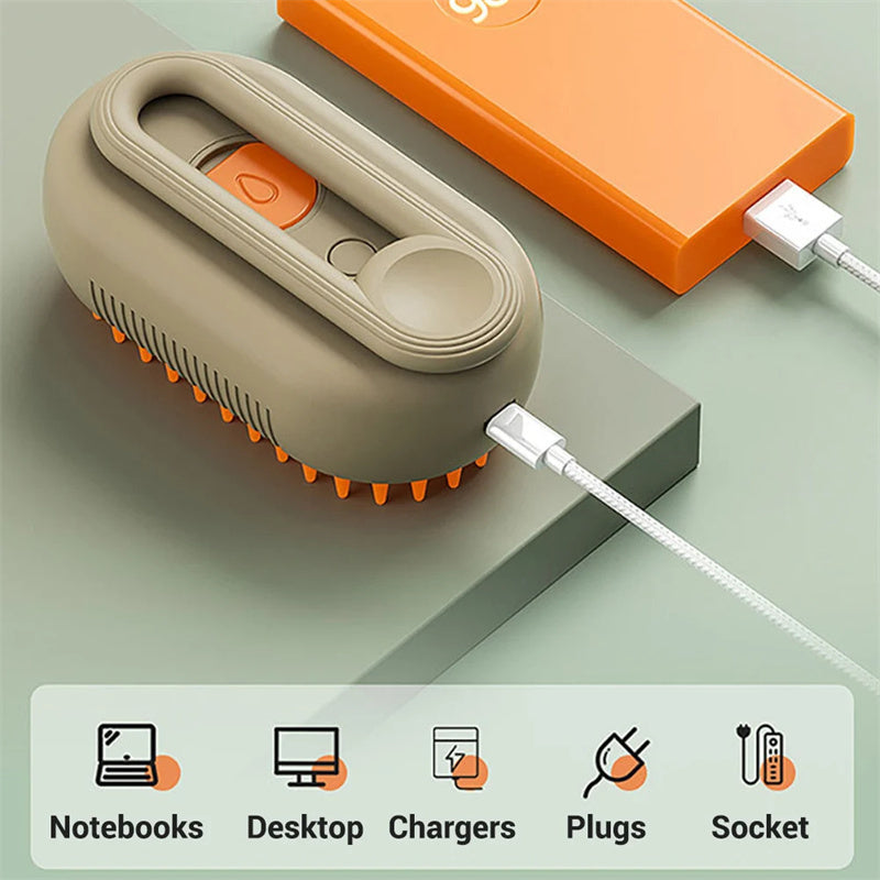 3-in-1 Pet Steamy Grooming Brush