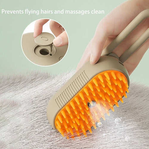 3-in-1 Pet Steamy Grooming Brush