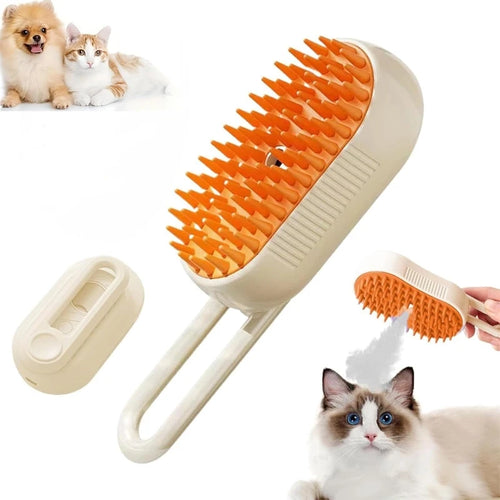 3-in-1 Pet Steamy Grooming Brush