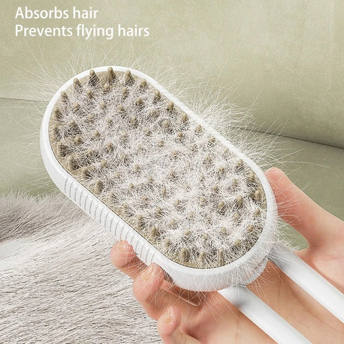 3-in-1 Pet Steamy Grooming Brush